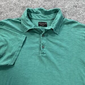 Goodlife Polo Shirt Mens XL Teal‎ Short Sleeve Curve Hem Cotton Solid Casual
